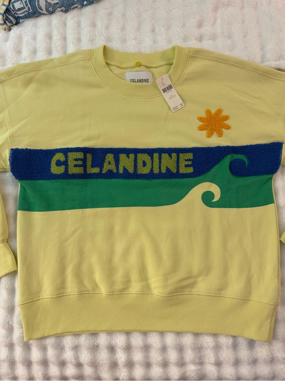 NWT ANTHROPOLOGY Celandine OVERSIZED SURF CAMP Graphic Crewneck Sweatshirt - Picture 6 of 10